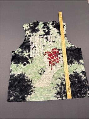 Green Day Tie-Dye Tank Top with Grenade Heart Graphic